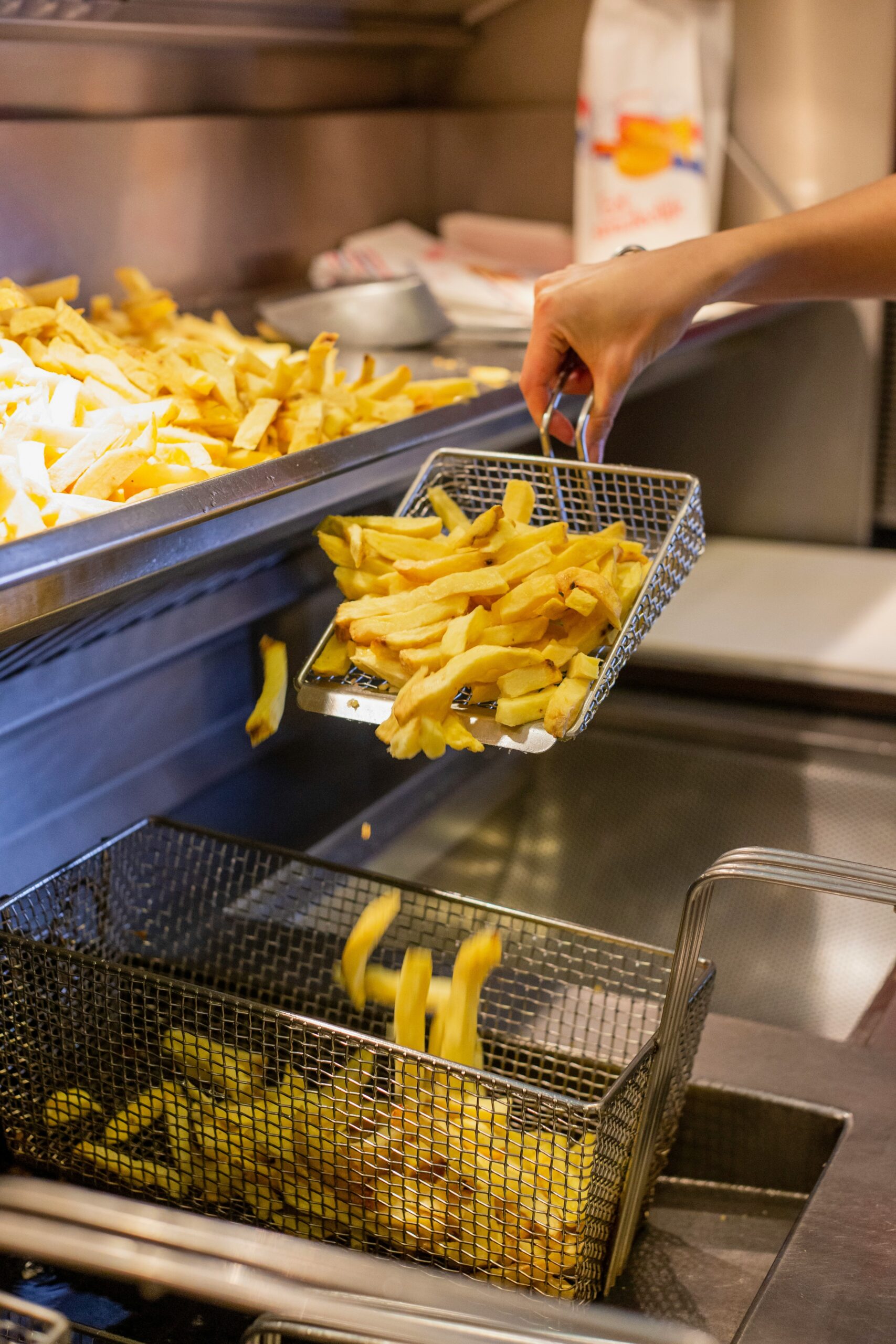 Commercial kitchen deep fryer in a San Bernardino restaurant