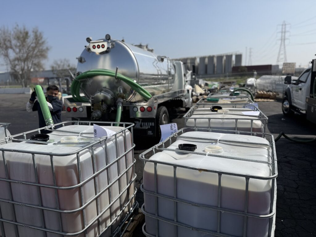 Expired food grade cooking oil recycling facility in Southern California