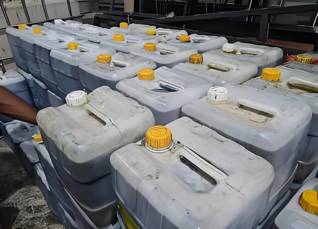 Gallons of recyclable used vegetable oil