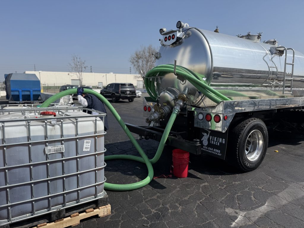 Used cooking oil recycling facility after commercial oil collection
